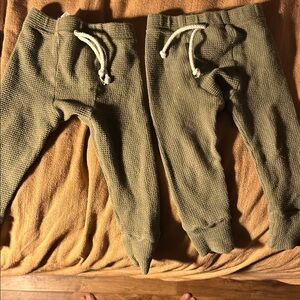 Olive Green Soft Fleece Sweatpants with Drawstring Waistband
